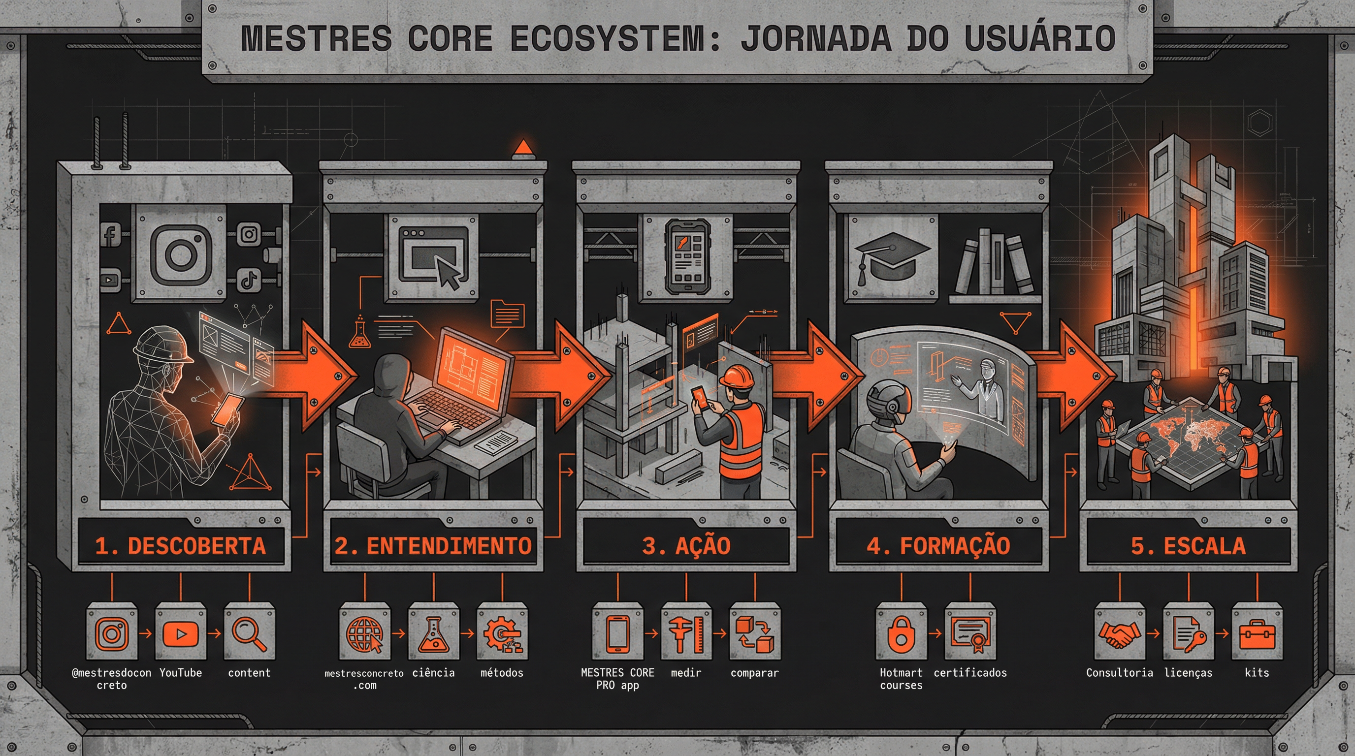 Jornada do Usuário no Ecossistema MESTRES CORE