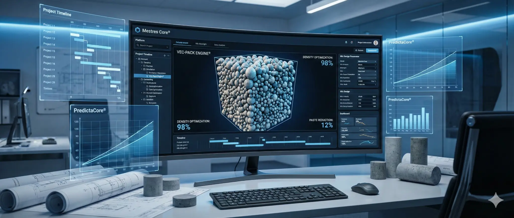 VEC-PACK ENGINE® - Software de otimização de empacotamento e densidade do concreto